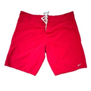 Nike Silver Tag Men's Bright Red Swim Board Shorts - L